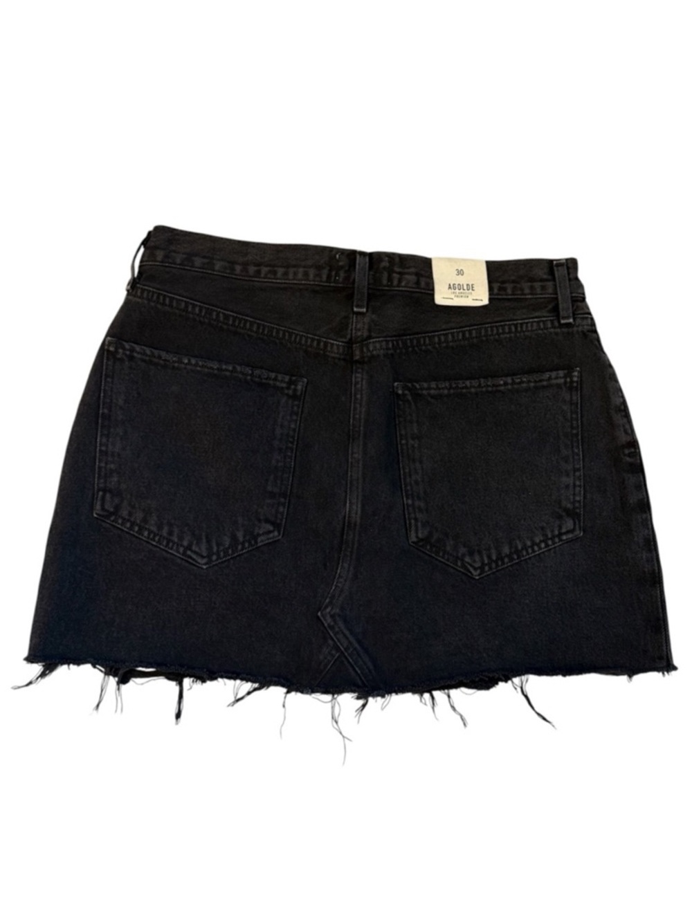 AGOLDE‎ Quinn Hi Rise Mini Skirt Black Rock Denim A068D-773 Womens 30 NWT